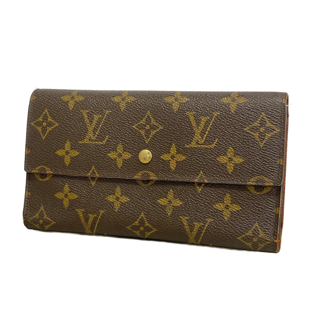Louis Vuitton Long Wallet Monogram Portefeuille Tresor International Brown